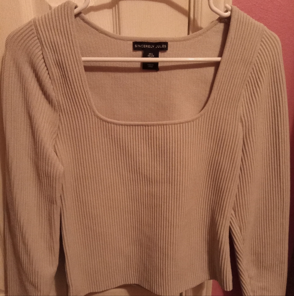 Crop top large size blue color